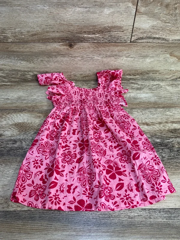 Old Navy Smocked Ruffle Floral Dress Pink sz 4T