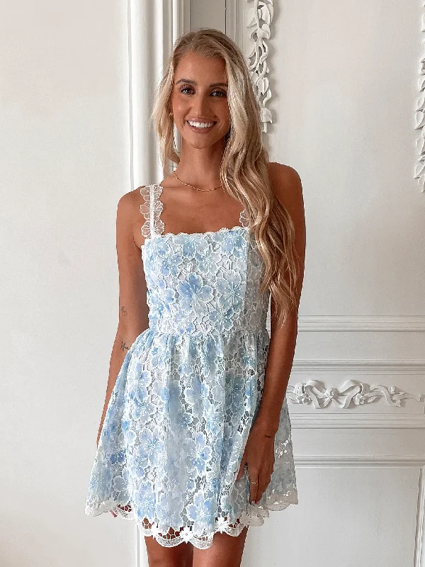Riya Dress - Blue Floral