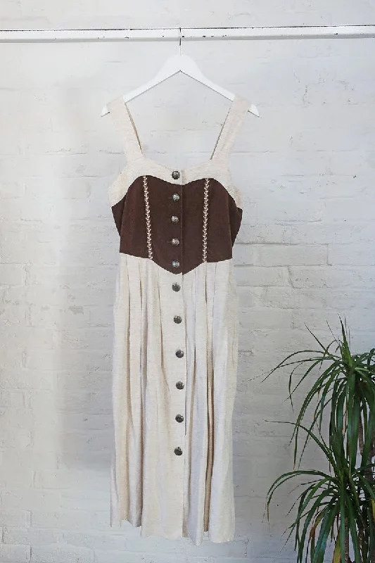 Vintage Pinafore Dress - Peppered Oak Prairie Brown