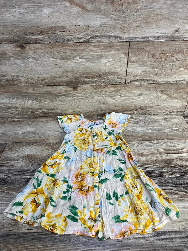 Old Navy Button Front Tiered Floral Dress Beige sz 4T