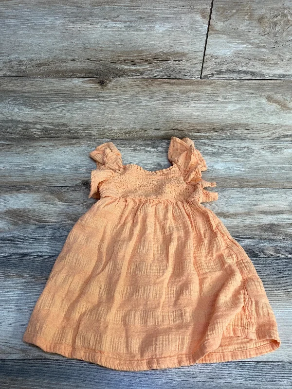 Old Navy Textured Ruffle Smocked Dress Orange sz 4T