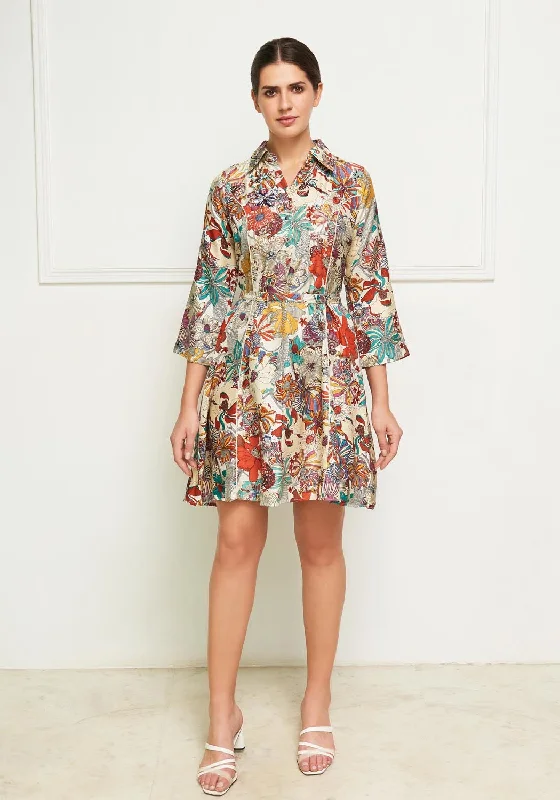Leaves of Grass, New York Brooks Mews Liberty print silk shirtwaist dress