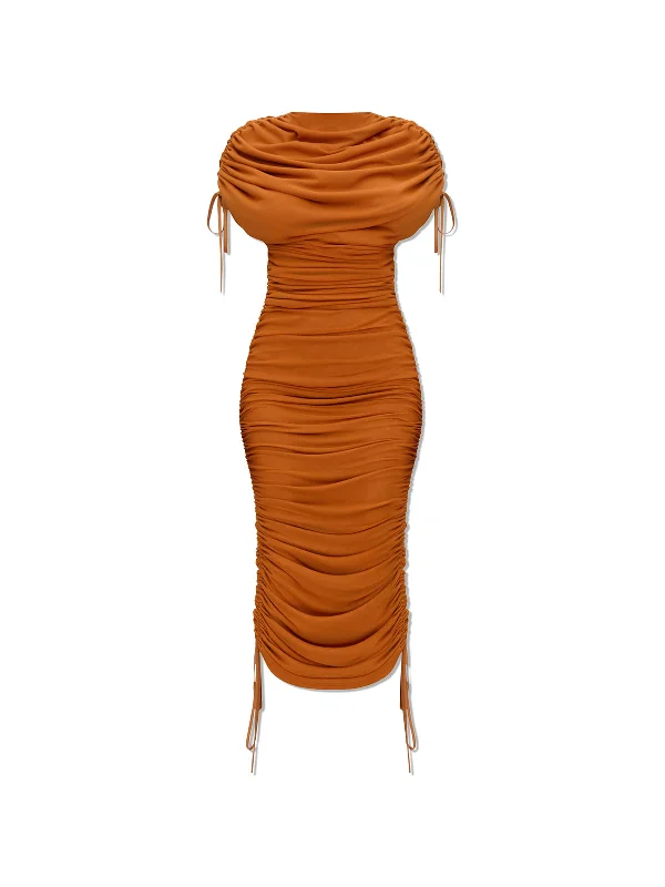 Caramel Ratu Mesh Dress