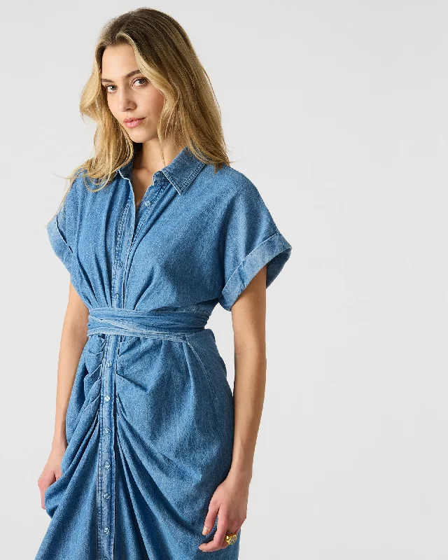 TORI DRESS DENIM LIGHT BLUE DENIM