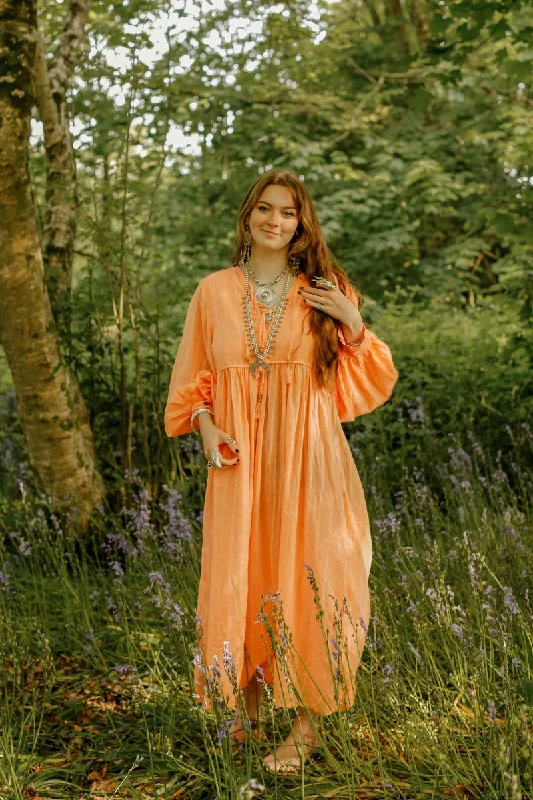 25% OFF Khroma Primrose Dress in Peach Powder Indian Cotton