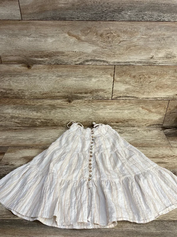 Rylee + Cru Striped Button Front Cami Dress White sz 4-5T