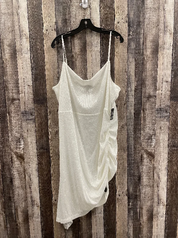 Dress Party Midi By Express In White, Size: Xl