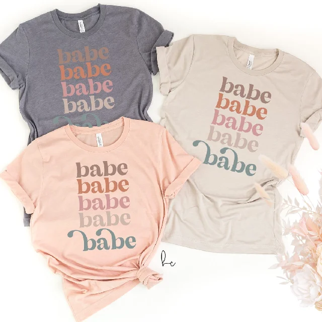 Bachelorette tees- boho babe retro bridesmaid shirts- bachelorette party- brides babes bride tribe squad- bridal tee gifts maid of honor Casual Slouchy Short Sleeve