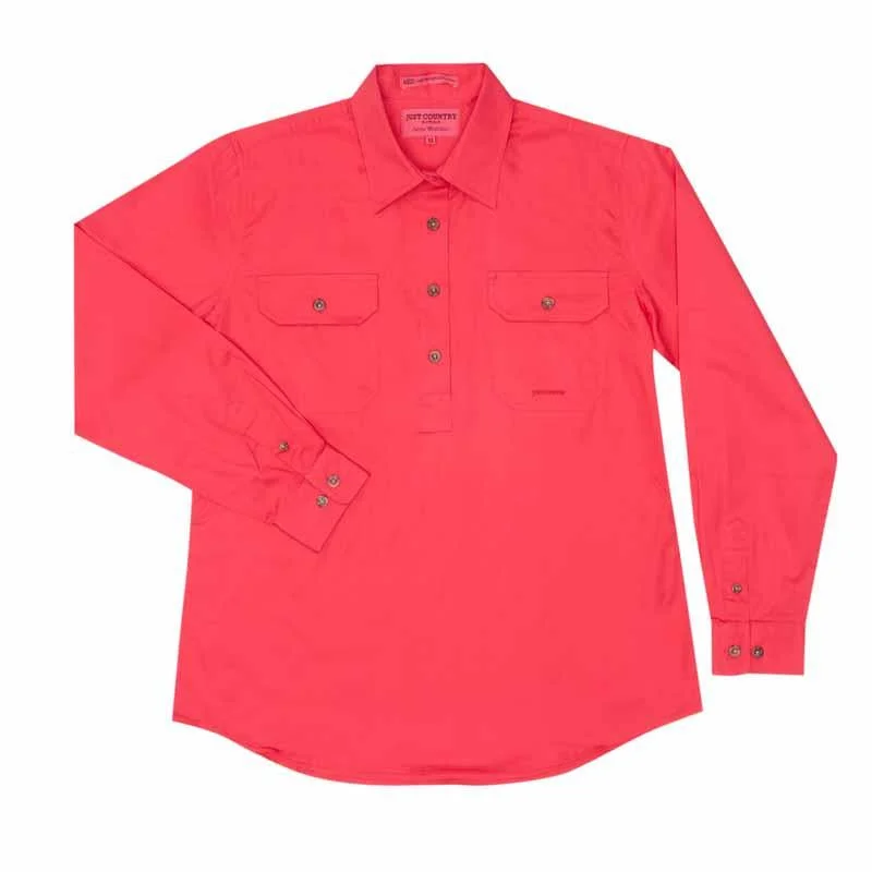 Just Country Wms Jahna Workshirt Comfortable Loose Short Sleeve
