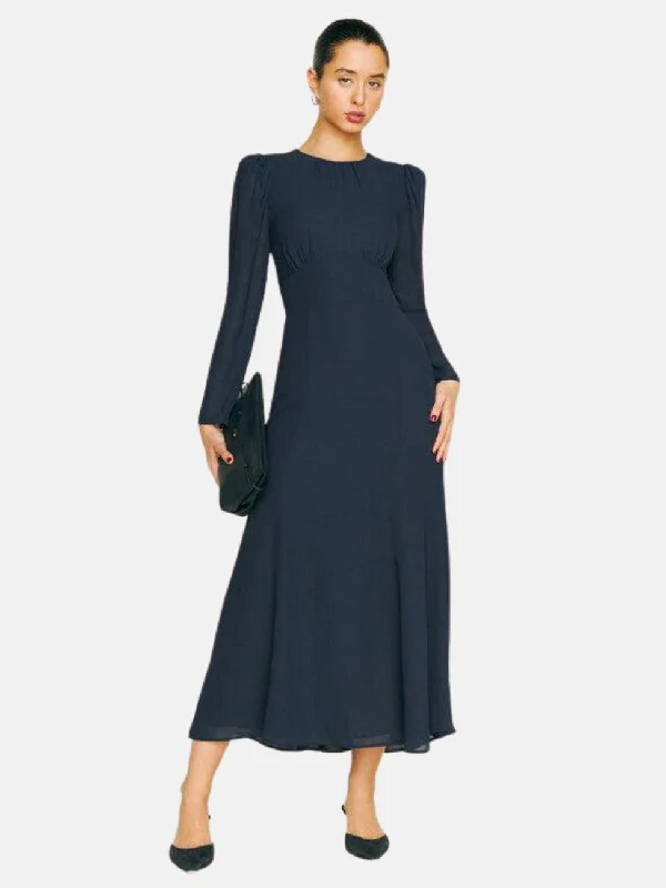 Lysander Midi Dress Elegant Pleated Sleeve Midi Dress