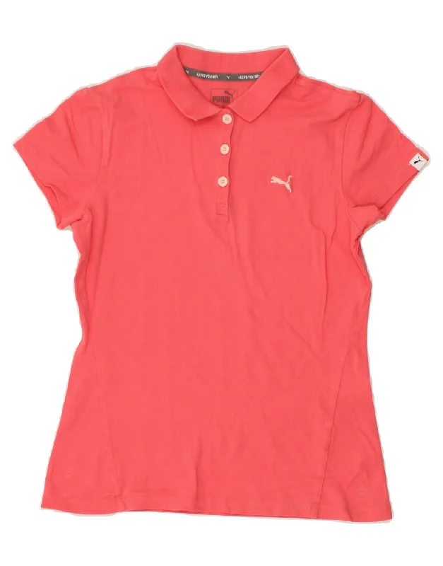 PUMA Womens Polo shirt UK 10 Small Pink Cozy Summer Short Shirt