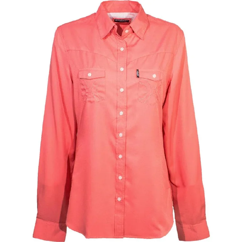 Hooey Ladies Sol Tea Rose Shirt Modern Short Sleeve Top