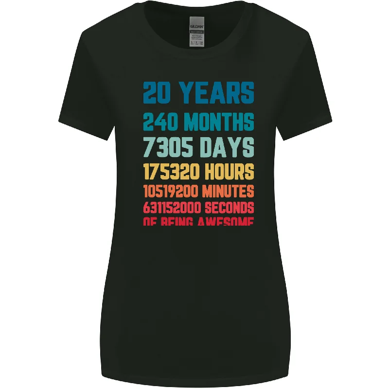 20th Birthday 20 Year Old Womens Wider Cut T-Shirt Fleece Fabric Down Fabric Feather Fabric