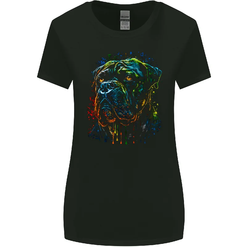 A Colourful Cane Corso Dog Womens Wider Cut T-Shirt Welt Pockets Slit Pockets