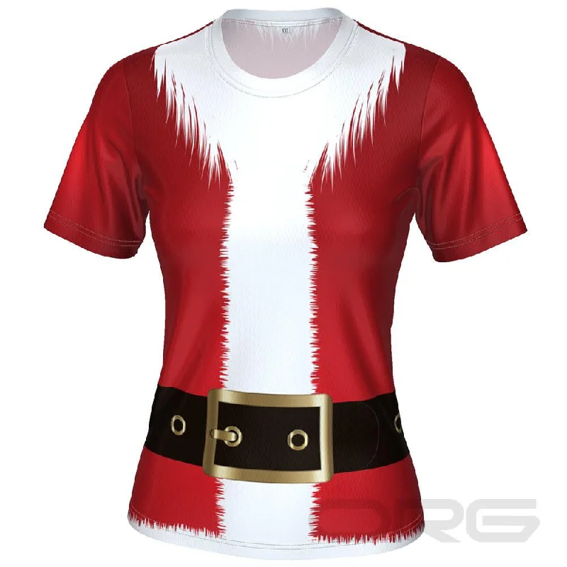 FMR Santa Women's Performance T-Shirt Zippered Front Buttoned Front Snap Front
