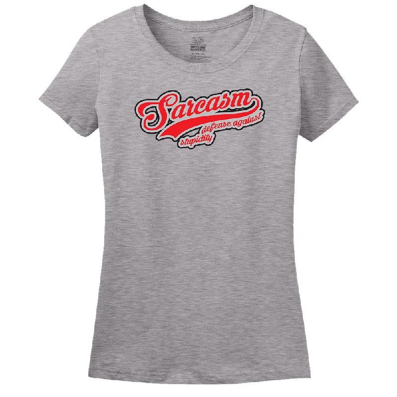 Sarcasm Defense Against Stupidity Women's T-Shirt Embroidered Appliqued Beaded
