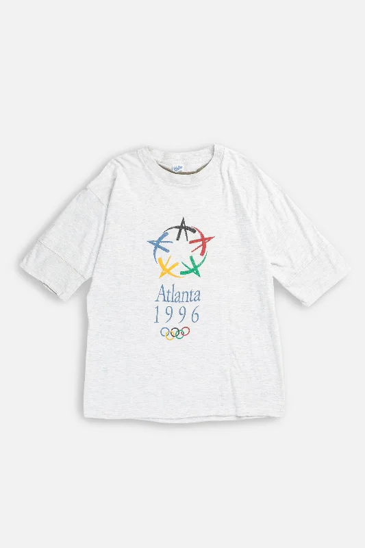 Vintage Atlanta Olympics 1996 Tee - L Silk Blend Satin Velvet