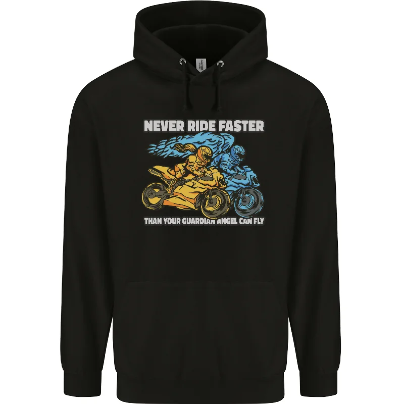 Bike Safety Motorbike Biker Motorcycle Mens 80% Cotton Hoodie Hoodie with Distressed Vintage Worn