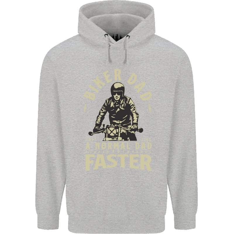 Biker Dad Fathers Day Motorbike Motorcycle Mens 80% Cotton Hoodie Hoodie with Contrast Stitching Detailed Premium