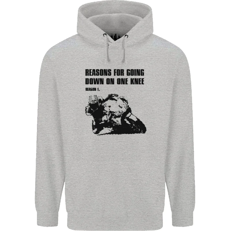 Biker Down on One Knee Motorcycle Motorbike Mens 80% Cotton Hoodie Hoodie with Hem Raw Edge Edgy Unfinished