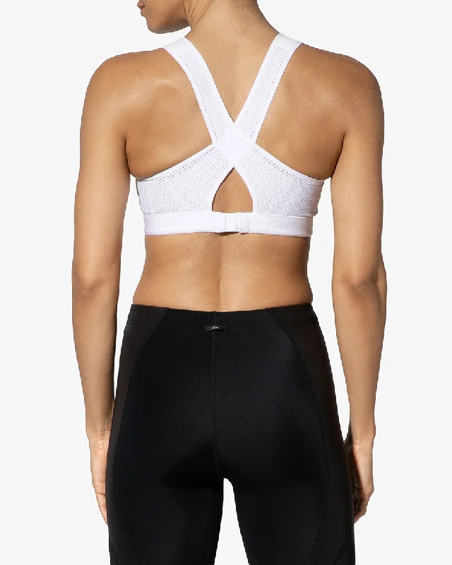 Xtra Support High Impact Sports Bra: White Lace-Trimmed Bra