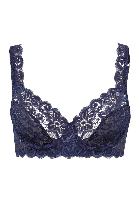 Luxury Moments Underwire Bra | Deep Navy 71467-1610 Soft Lace Bralette