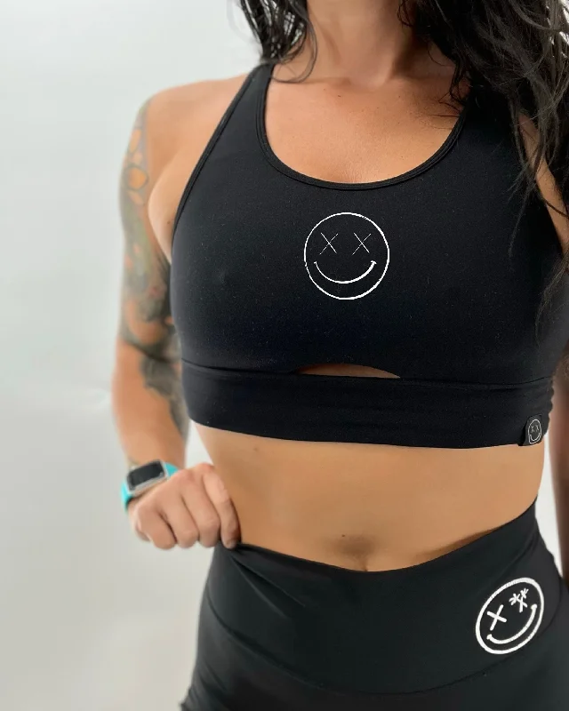 Salty Savage Ladies “OG Smile” Peekaboo Sports Bra | Cocoa Beach Performance Breathable Comfort Bra