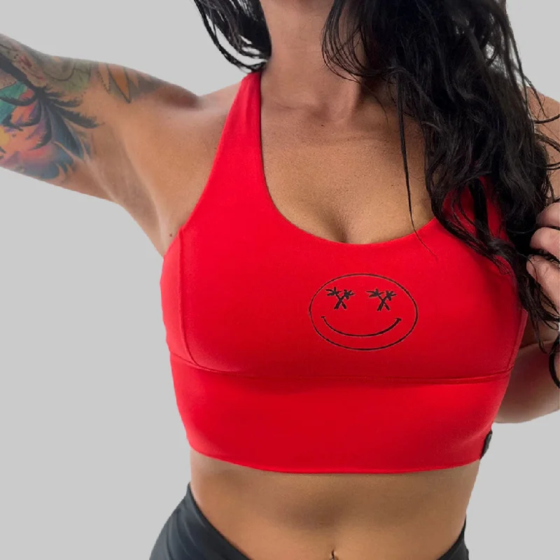 Salty Savage Ladies "Palm Smile" X Back Sports Bra | Cocoa Beach Performance Sexy Lace Bralette