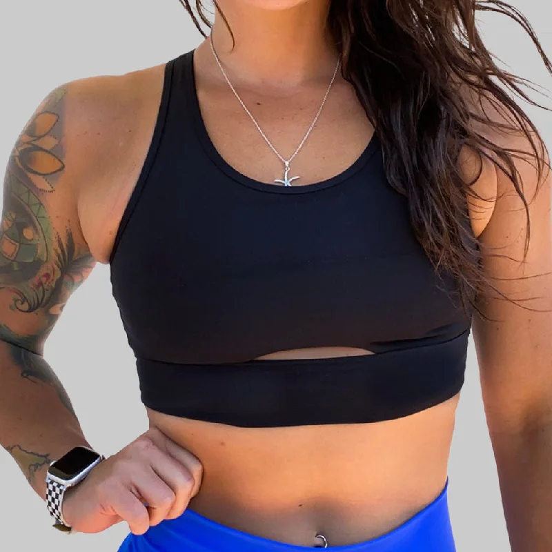 Salty Savage Ladies Peekaboo Sports Bra | Cocoa Beach Performance Soft Cotton Bra