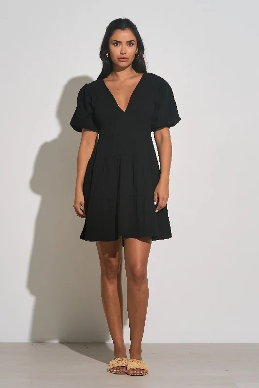 The Louise Tiered Skirt Mini Dress Fashionable Mini Dress with Slits