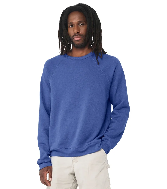 Bella + Canvas Unisex Sponge Fleece Crew Neck Sweatshirt Heather True Royal Hoodie with Applique Textured Unique