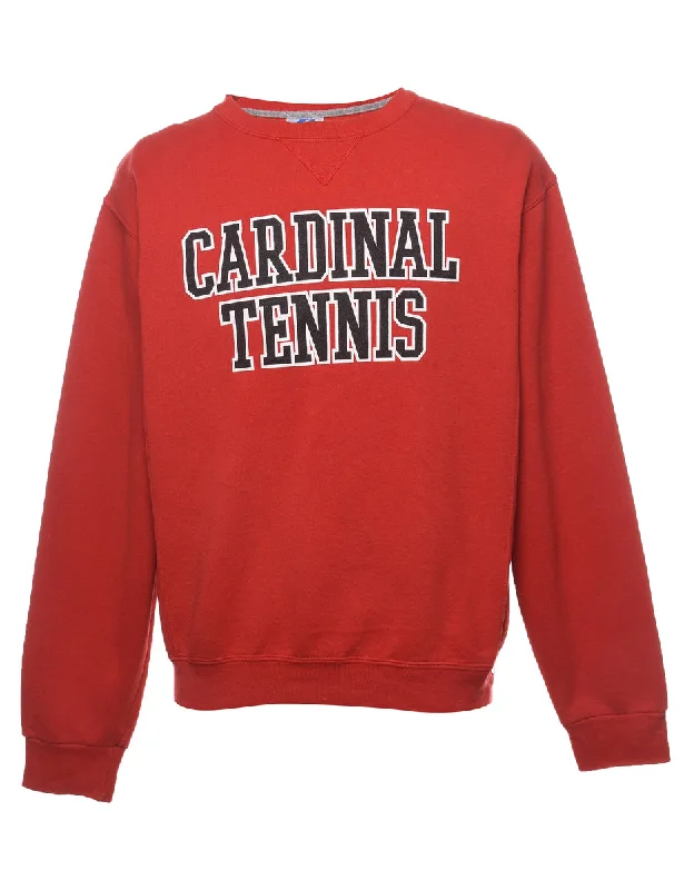 Cardinal Tennis Black & Red Printed Sweatshirt - M Hoodie with Toggle Buttons Decorative Unique