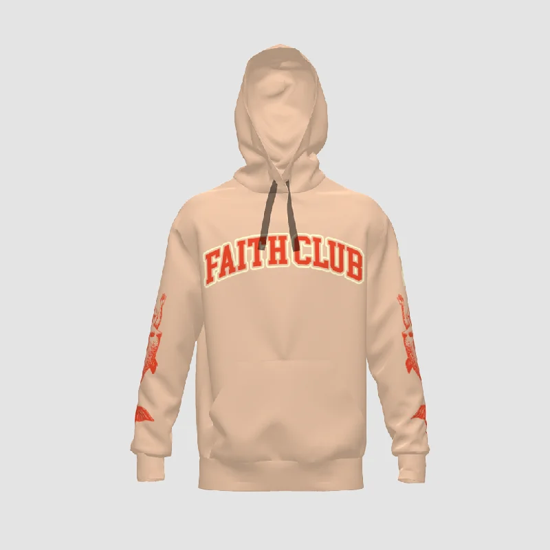 "FAITH CLUB" HOODIE Hoodie with Raglan Sleeves Sporty Comfortable