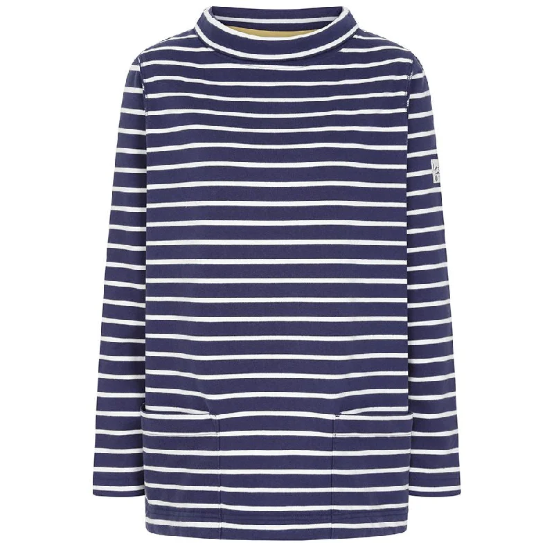 Lazy Jacks Striped Roll Neck Sweatshirt LJ94S Hoodie with Cuffed Sleeves Snug Secure