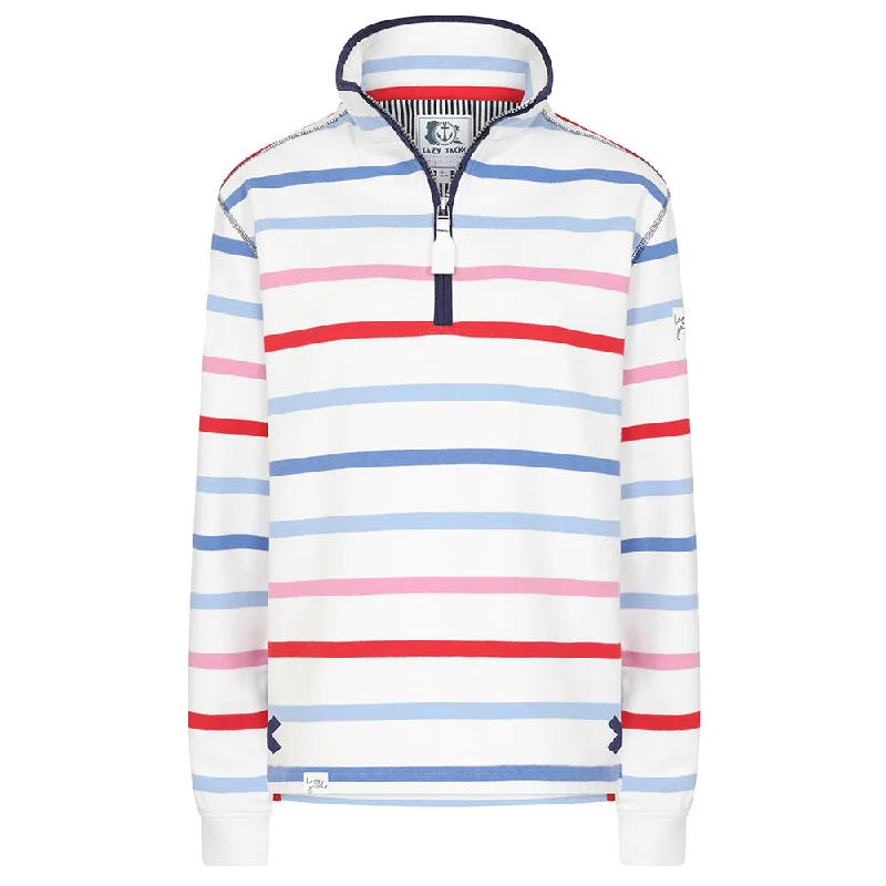 Lazy Jacks Supersoft Stripe 1/4 Zip Sweatshirt LJ35 Hoodie with Mock Neck Collared Structured