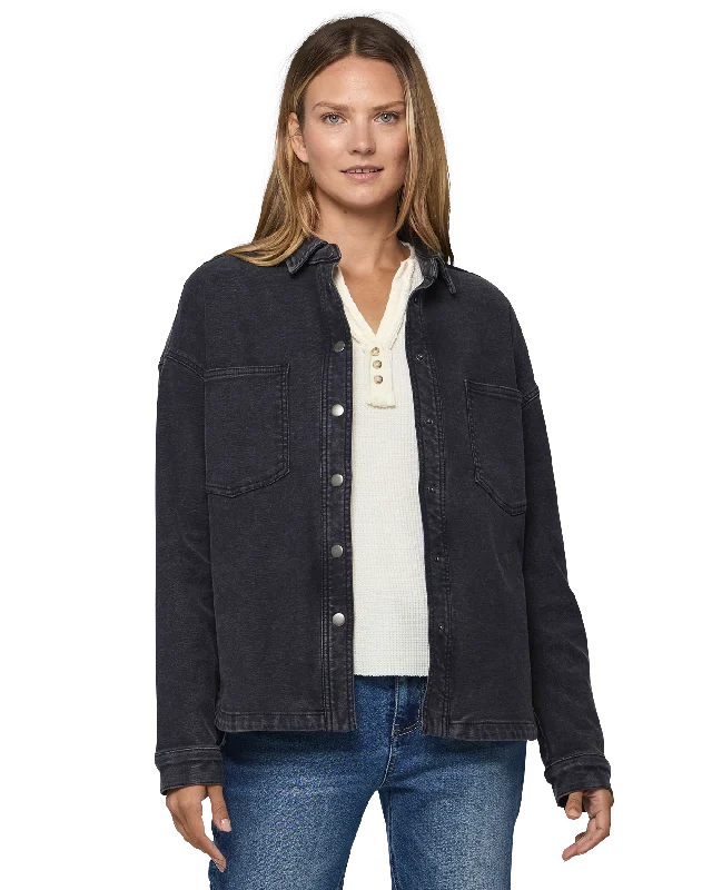 RAVENNA SHIRT JACKET Zippered Front Buttoned Front Snap Front