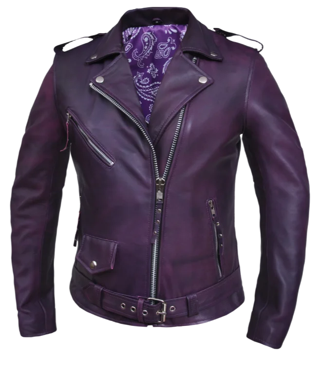 Ladies "Vixen" Leather MC Jacket Fleece Jacket Down Jacket Feather Jacket