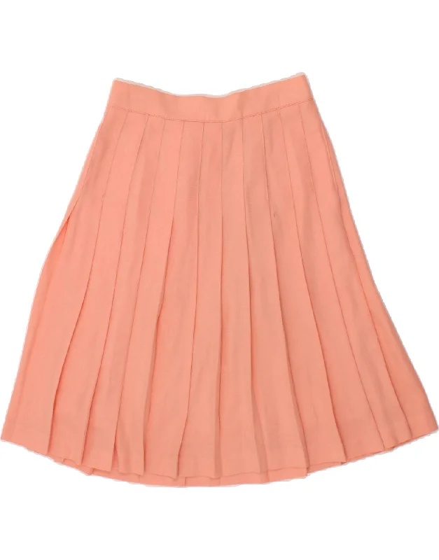 ENDORA Womens Knife Pleated Skirt UK 12 Medium W28 Pink Polyester cashmere skirt rich